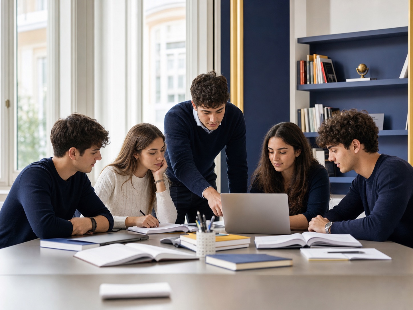 Tutor e studenti durante una sessione di preparazione